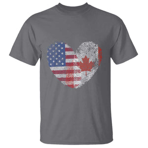 Half Canadian Half American USA Flag Canada America T Shirt TS14 Charcoal Print Your Wear