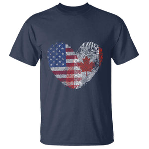 Half Canadian Half American USA Flag Canada America T Shirt TS14 Navy Print Your Wear