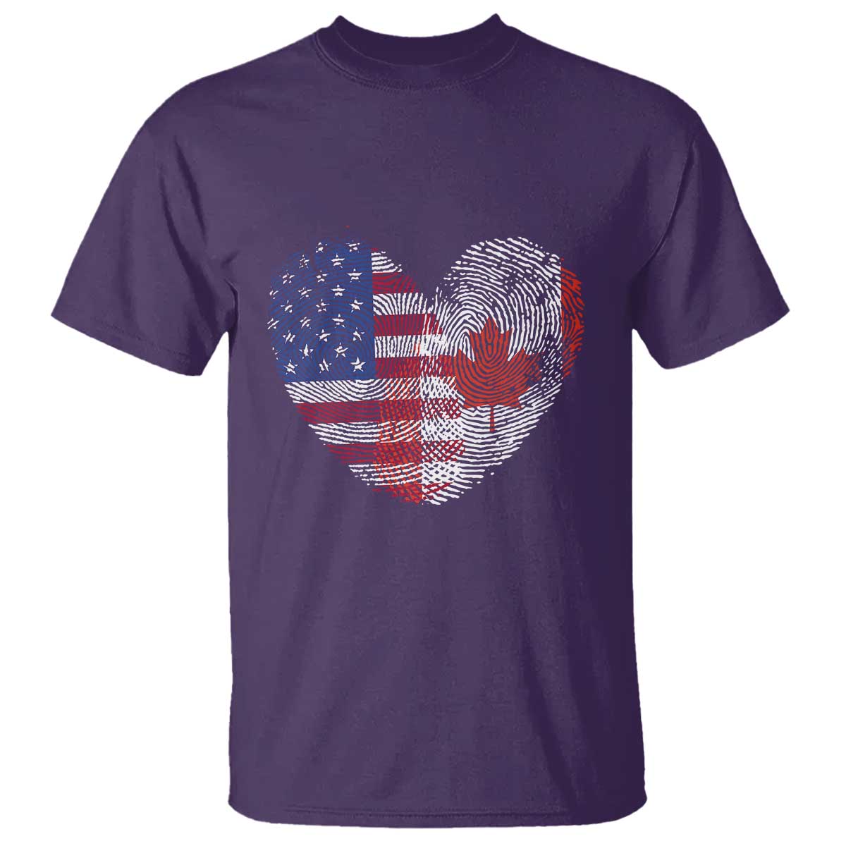Half Canadian Half American USA Flag Canada America T Shirt TS14 Purple Print Your Wear