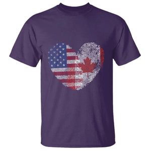 Half Canadian Half American USA Flag Canada America T Shirt TS14 Purple Print Your Wear