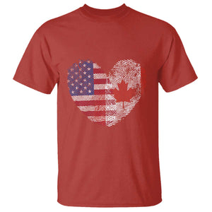 Half Canadian Half American USA Flag Canada America T Shirt TS14 Red Print Your Wear