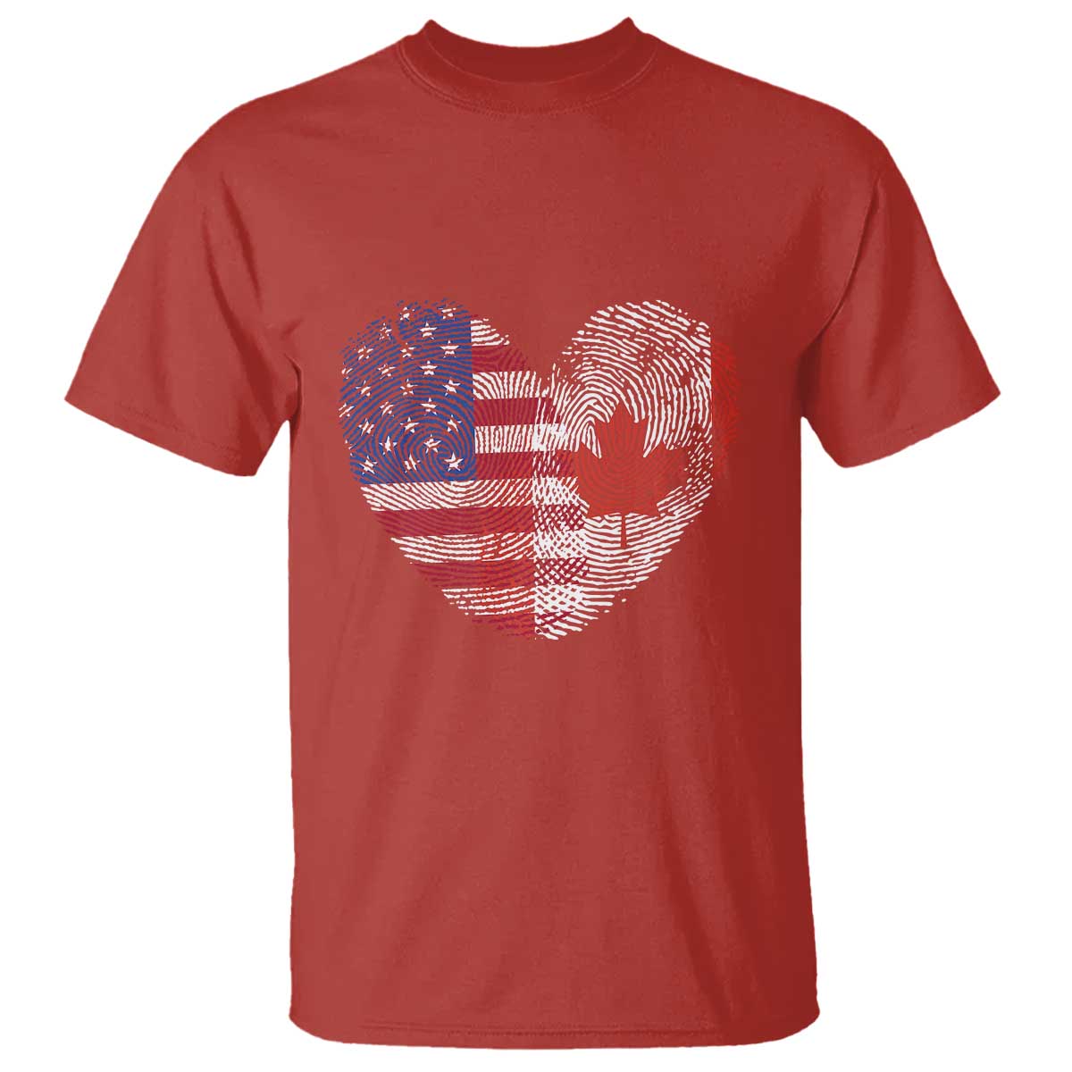 Half Canadian Half American USA Flag Canada America T Shirt TS14 Red Print Your Wear