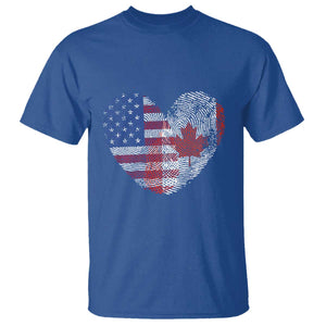 Half Canadian Half American USA Flag Canada America T Shirt TS14 Royal Blue Print Your Wear