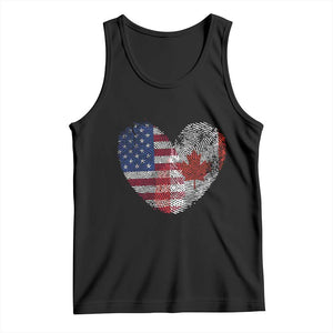 Half Canadian Half American USA Flag Canada America Tank Top TS14 Black Print Your Wear