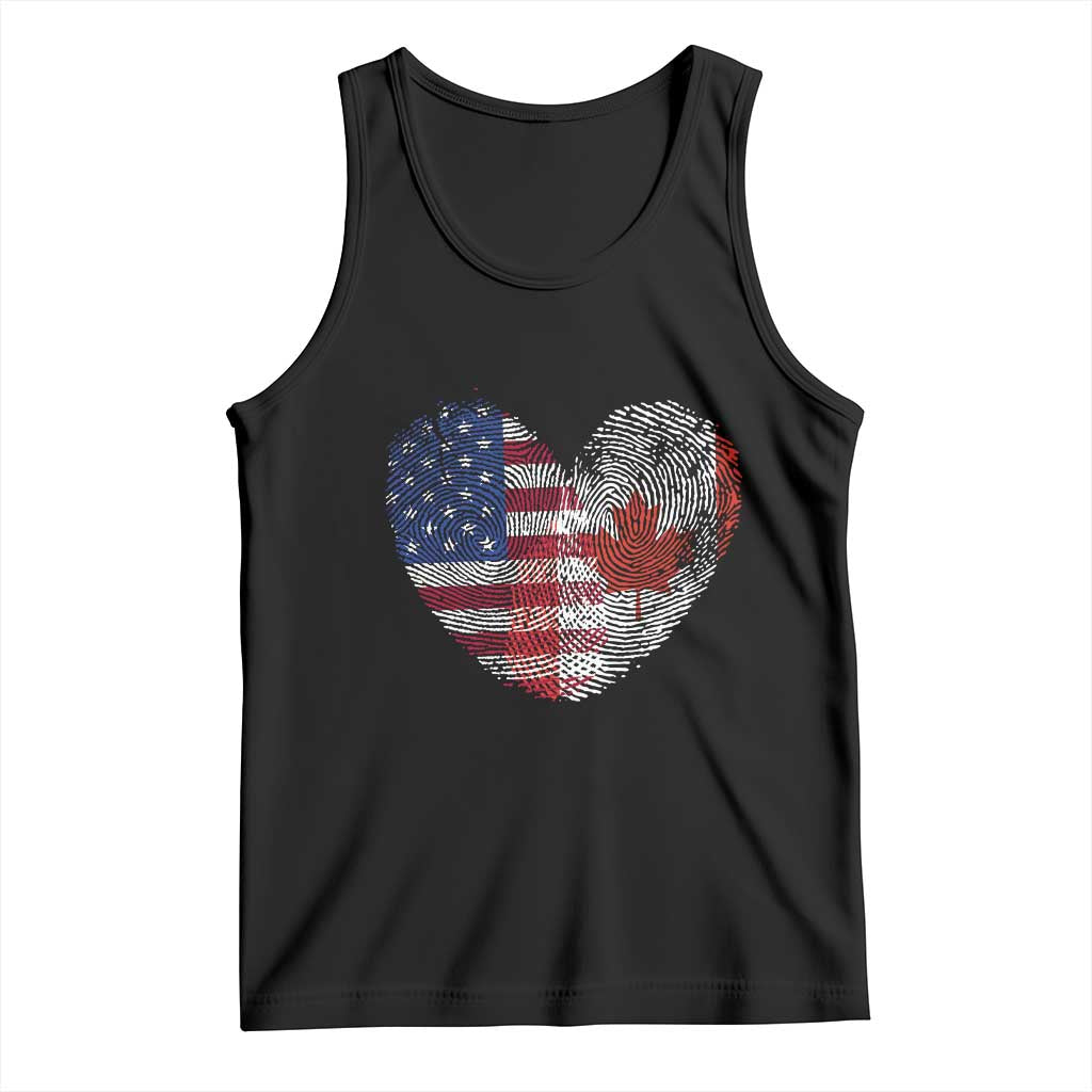Half Canadian Half American USA Flag Canada America Tank Top TS14 Black Print Your Wear