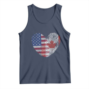 Half Canadian Half American USA Flag Canada America Tank Top TS14 Navy Print Your Wear