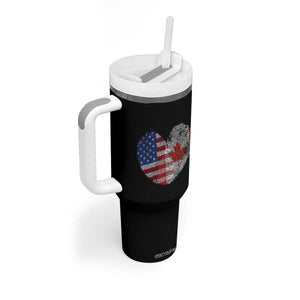 Half Canadian Half American USA Flag Canada America Tumbler With Handle TS14 Print Your Wear