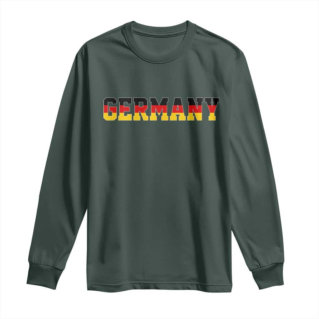 Germany Deutschland German Flag Long Sleeve Shirt TS14 Dark Forest Green Print Your Wear