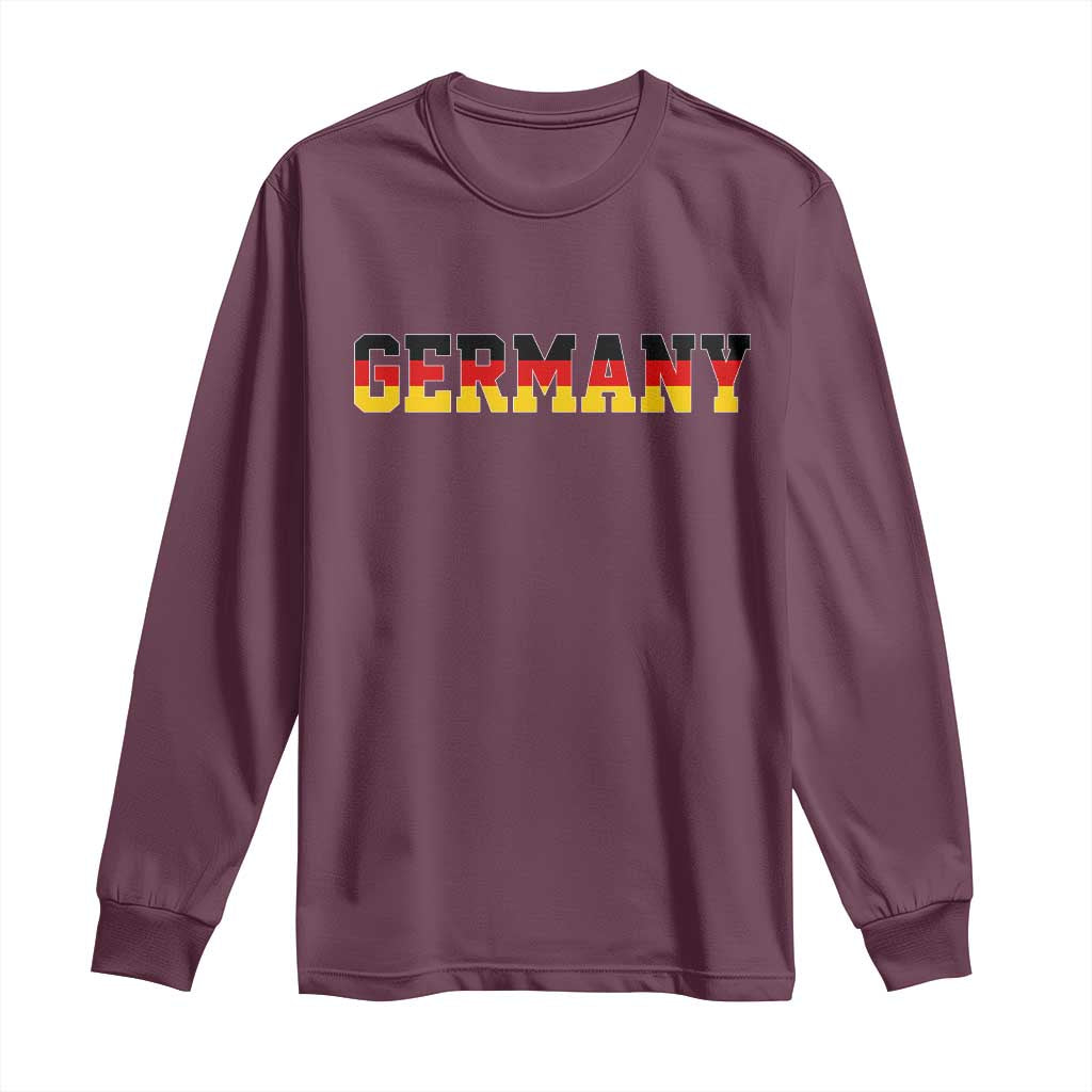 Germany Deutschland German Flag Long Sleeve Shirt TS14 Maroon Print Your Wear