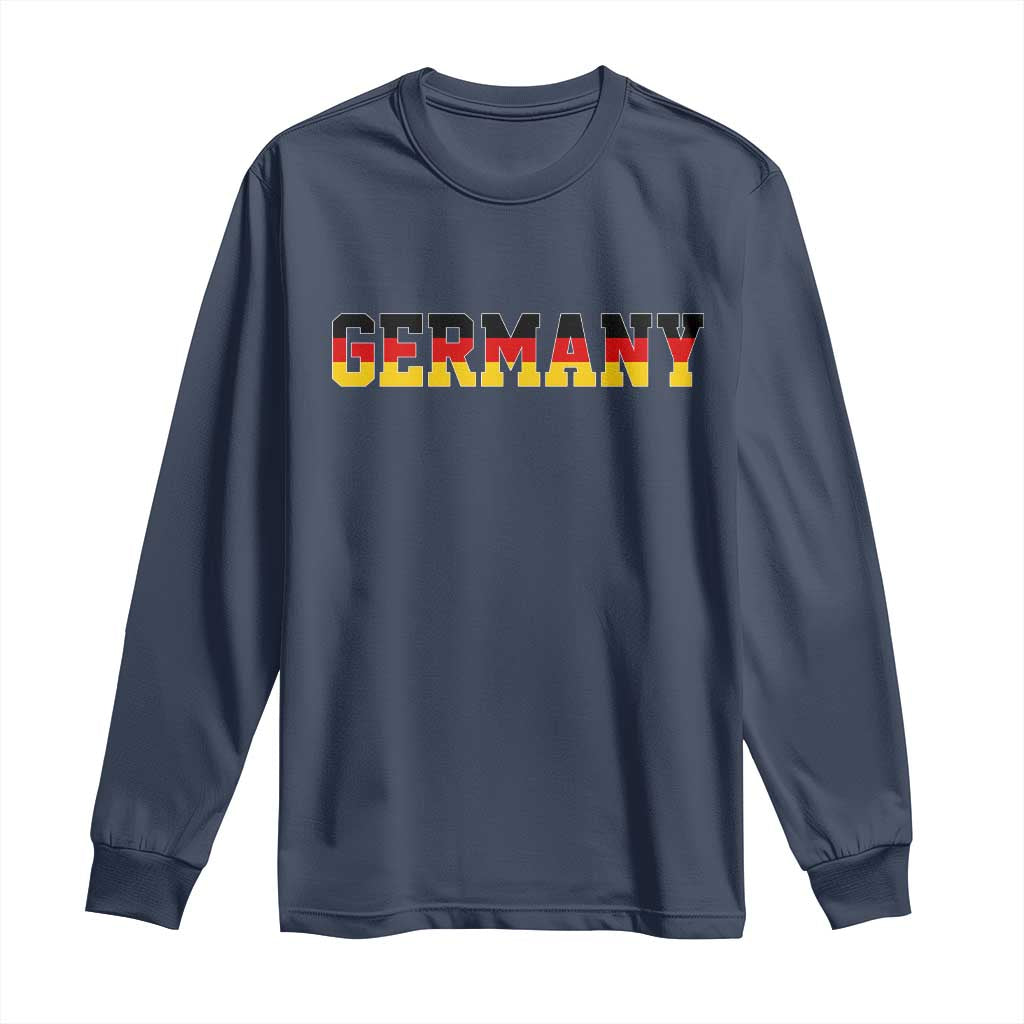 Germany Deutschland German Flag Long Sleeve Shirt TS14 Navy Print Your Wear