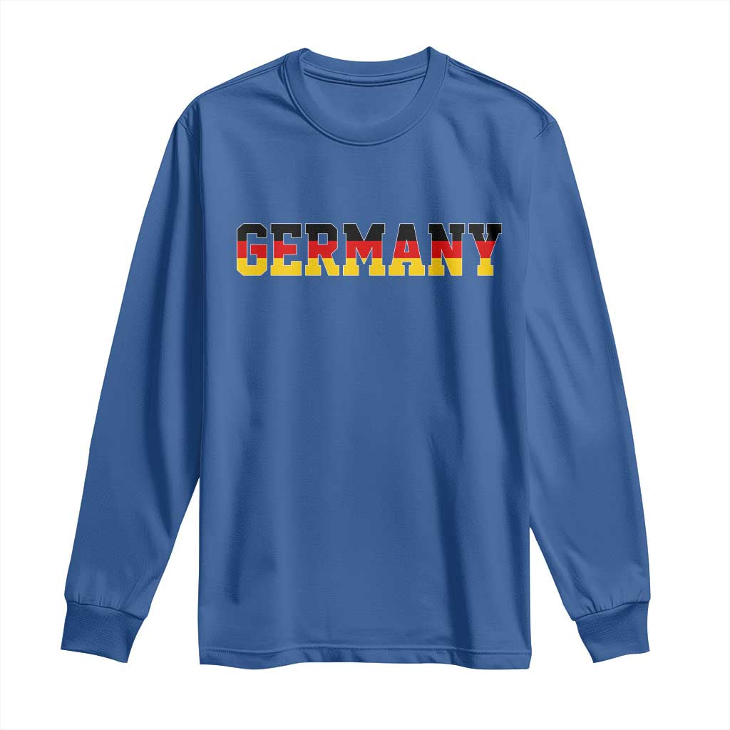 Germany Deutschland German Flag Long Sleeve Shirt TS14 Royal Blue Print Your Wear