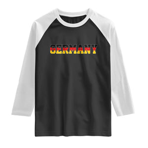 Germany Deutschland German Flag Raglan Shirt TS14 Black White Print Your Wear