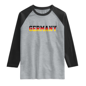 Germany Deutschland German Flag Raglan Shirt TS14 Heather Gray Black Print Your Wear