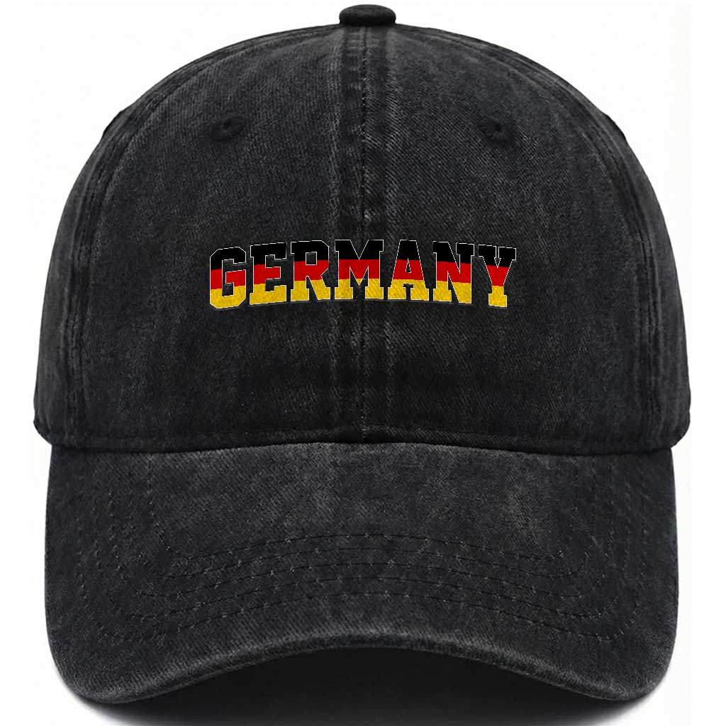 Germany Deutschland German Flag Washed Cotton Baseball Cap TS14 Print Your Wear