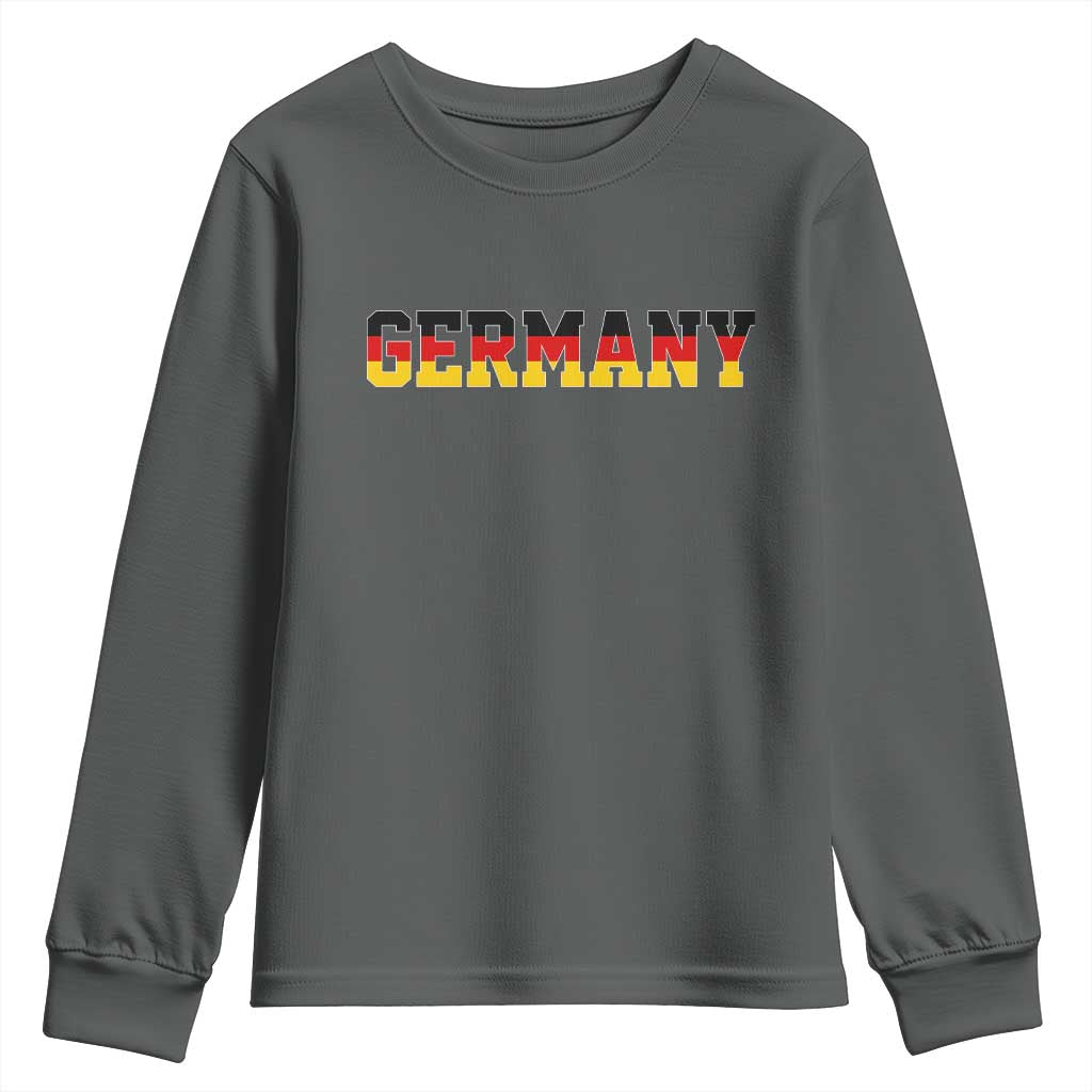 Germany Deutschland German Flag Youth Sweatshirt TS14 Dark Heather Print Your Wear