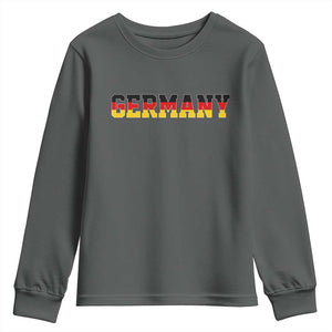 Germany Deutschland German Flag Youth Sweatshirt TS14 Dark Heather Print Your Wear