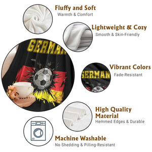 Germany Soccer Fan Throw Blanket German Football Game Day Supporter TS14 Print Your Wear