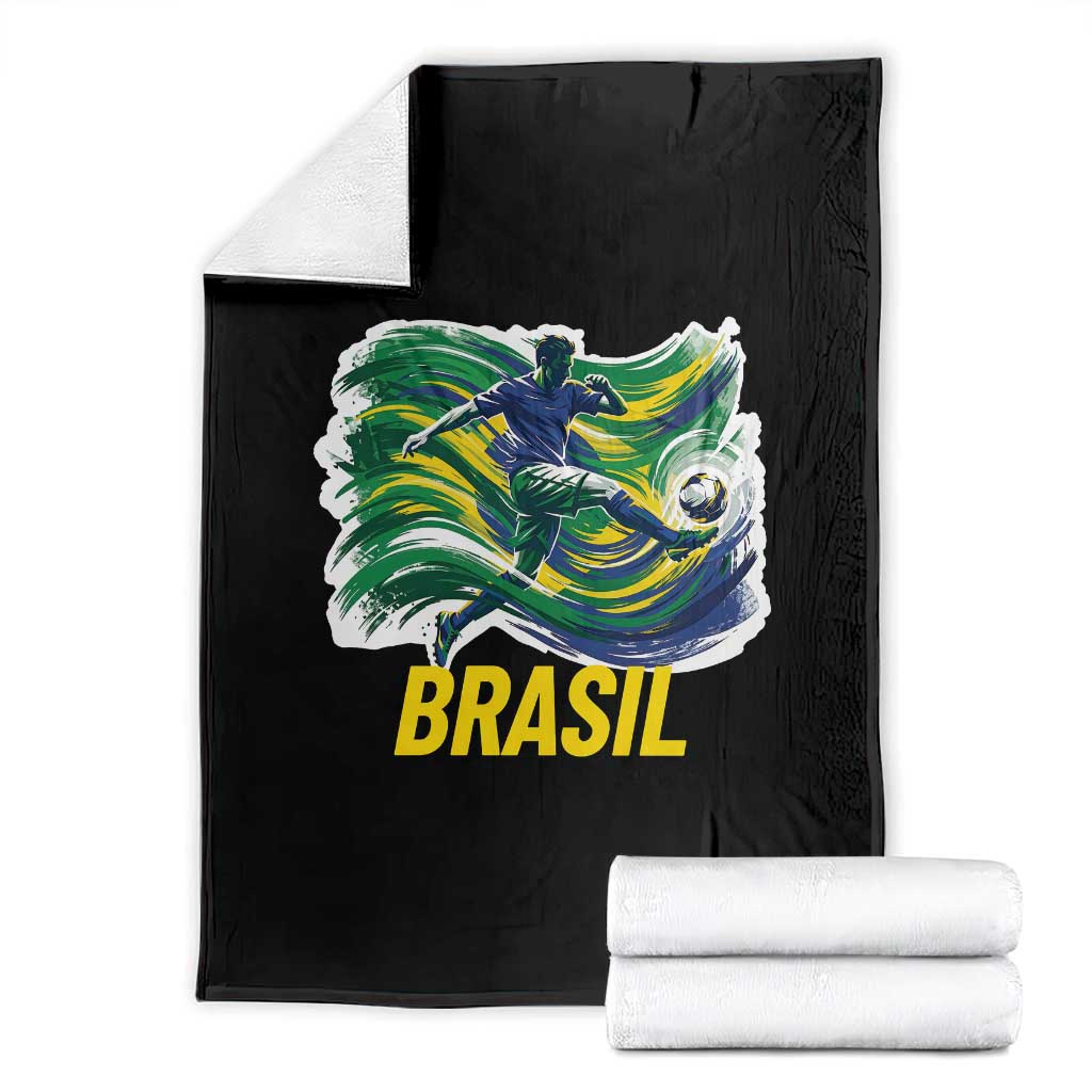 Brazil Soccer Brasil Flag Patriotic Sports Throw Blanket Brazilian Football Fan Supporter TS14 Black Print Your Wear