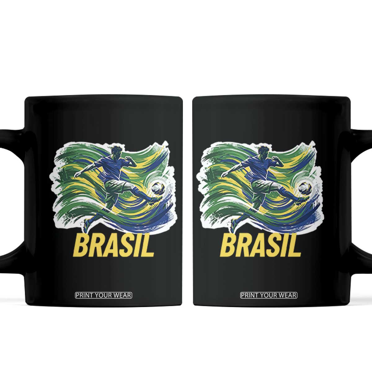 Brazil Soccer Brasil Flag Patriotic Sports Coffee Mug Brazilian Football Fan Supporter TS14 Black Print Your Wear