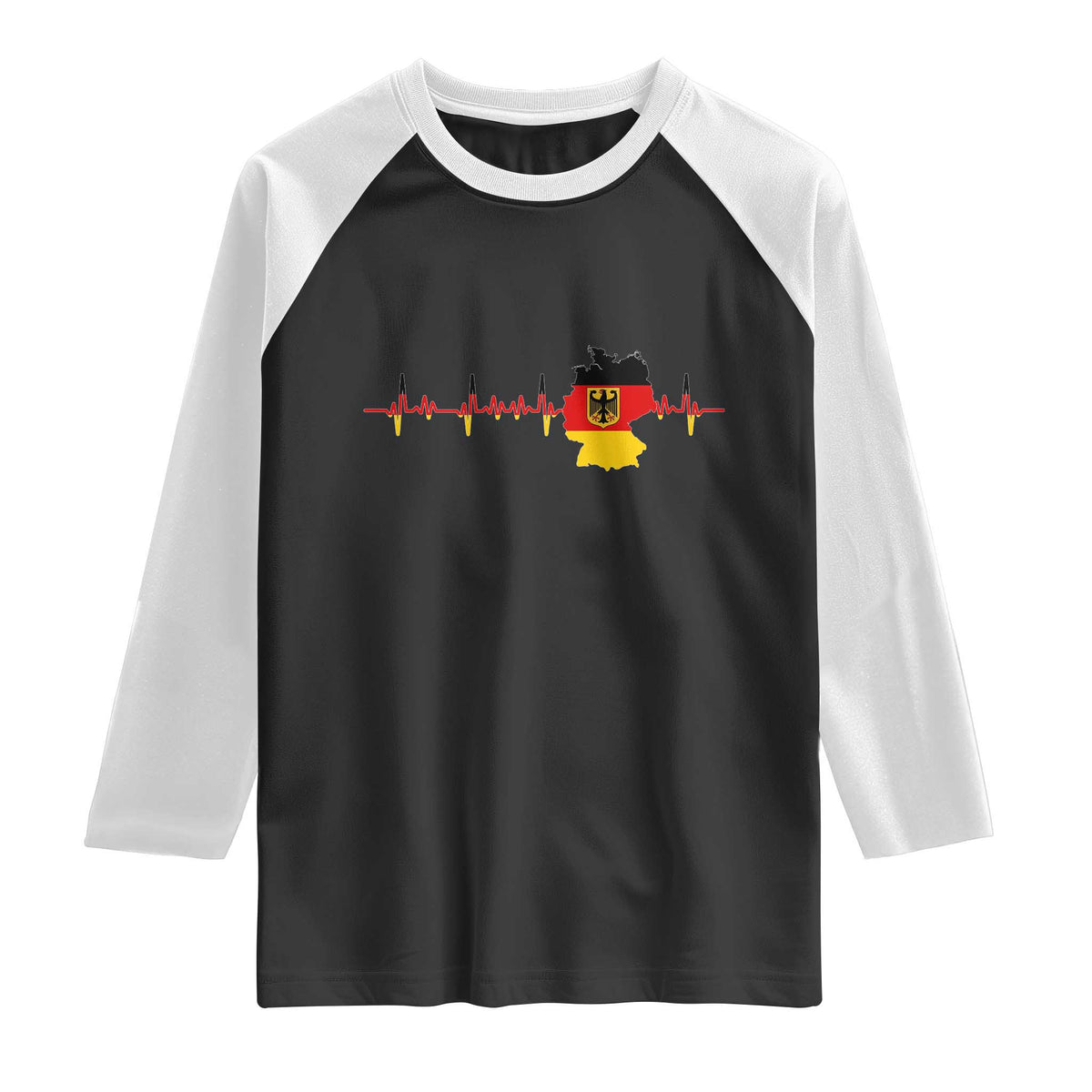 Deutschland Flag Eagle Vintage German Heritage Pride Raglan Shirt TS14 Black White Print Your Wear