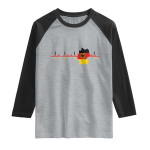 Deutschland Flag Eagle Vintage German Heritage Pride Raglan Shirt TS14 Heather Gray Black Print Your Wear