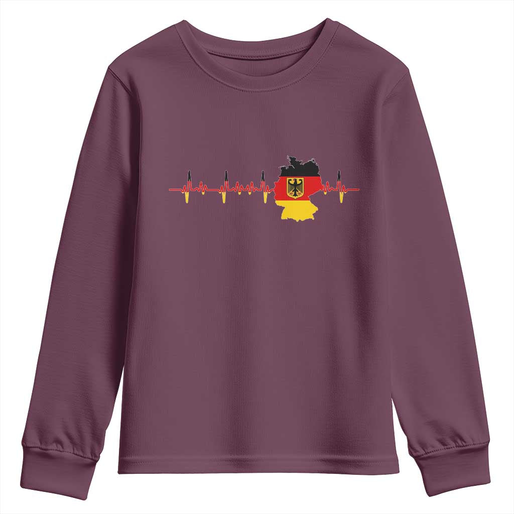 Deutschland Flag Eagle Vintage German Heritage Pride Youth Sweatshirt TS14 Maroon Print Your Wear
