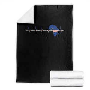 Cape Verde Flag Heartbeat Cabo Verdeans Pride Throw Blanket TS14 Black Print Your Wear