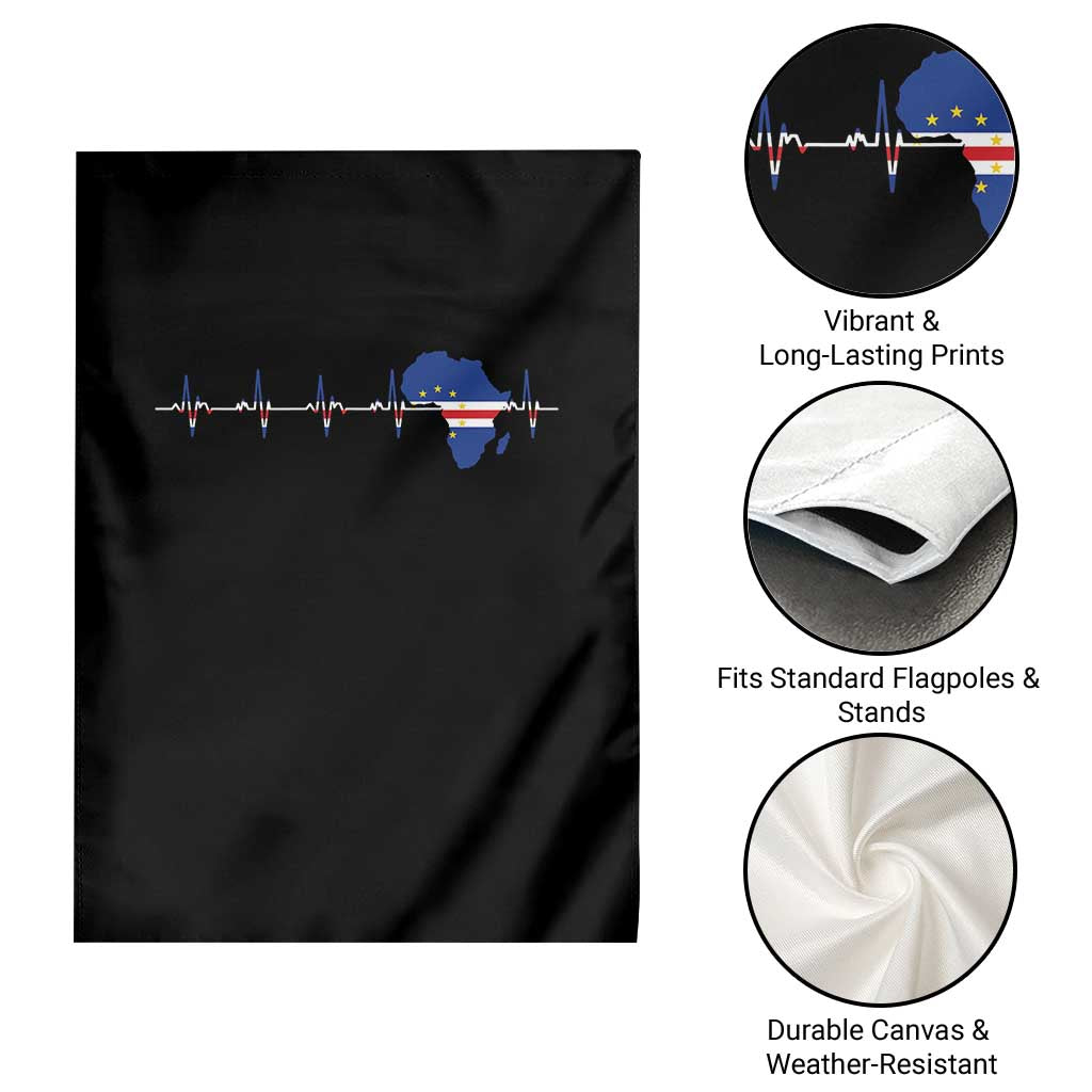 Cape Verde Flag Heartbeat Cabo Verdeans Pride Garden Flag TS14 Print Your Wear