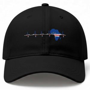 Cape Verde Flag Heartbeat Cabo Verdeans Pride Baseball Cap TS14 Print Your Wear