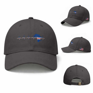 Cape Verde Flag Heartbeat Cabo Verdeans Pride Baseball Cap TS14 Baseball Cap Universal Fit Dark Gray Print Your Wear