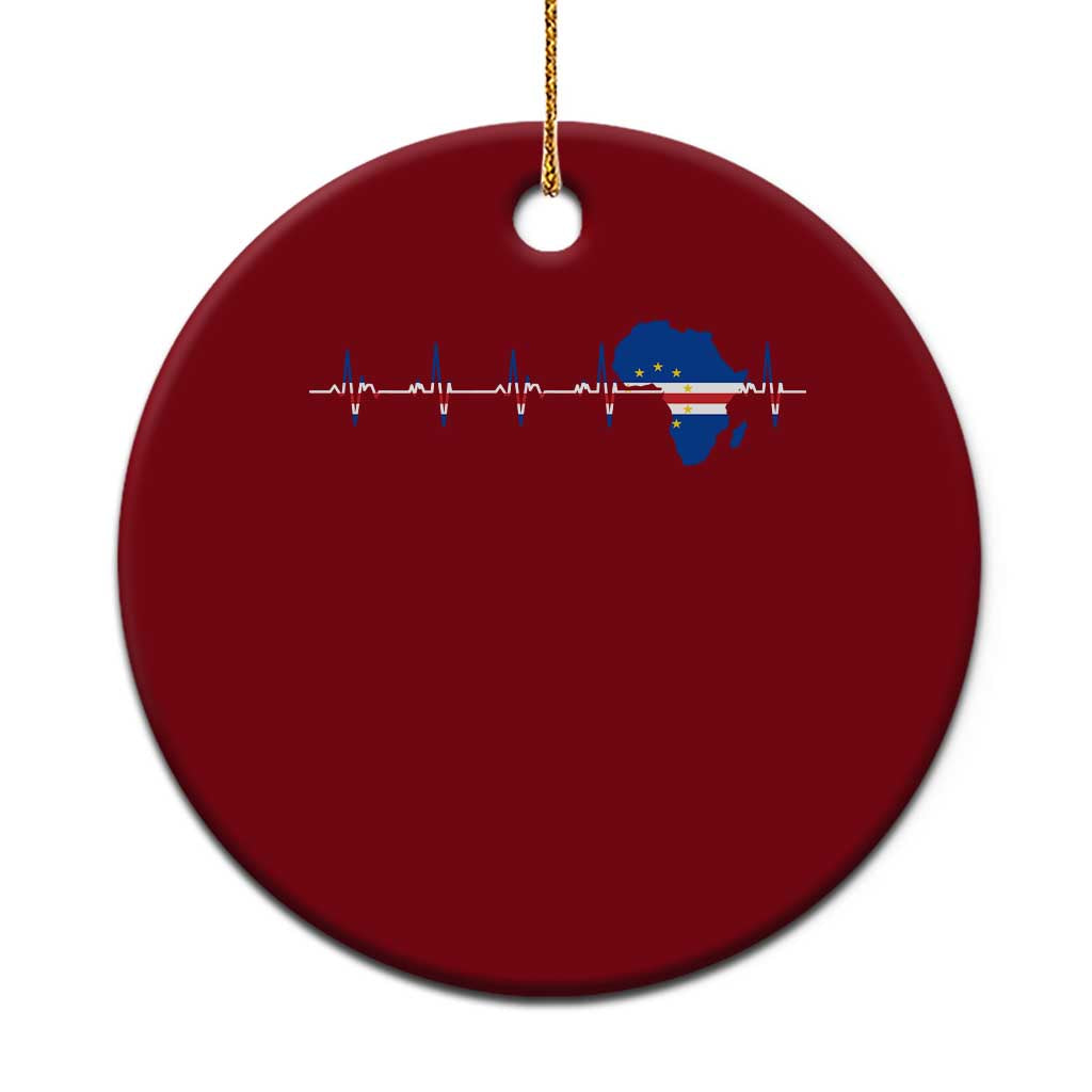 Cape Verde Flag Heartbeat Cabo Verdeans Pride Ceramic Ornament TS14 1pc Red Print Your Wear