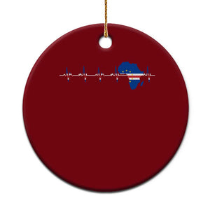 Cape Verde Flag Heartbeat Cabo Verdeans Pride Ceramic Ornament TS14 1pc Red Print Your Wear