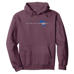 Cape Verde Flag Heartbeat Cabo Verdeans Pride Hoodie TS14 Maroon Print Your Wear