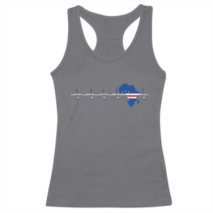 Cape Verde Flag Heartbeat Cabo Verdeans Pride Racerback Tank Top TS14 Charcoal Print Your Wear