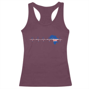 Cape Verde Flag Heartbeat Cabo Verdeans Pride Racerback Tank Top TS14 Maroon Print Your Wear