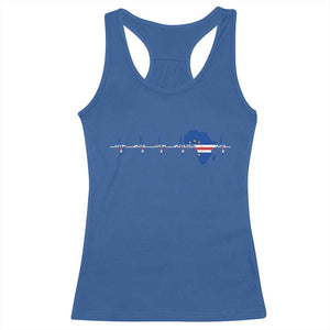 Cape Verde Flag Heartbeat Cabo Verdeans Pride Racerback Tank Top TS14 Royal Blue Print Your Wear