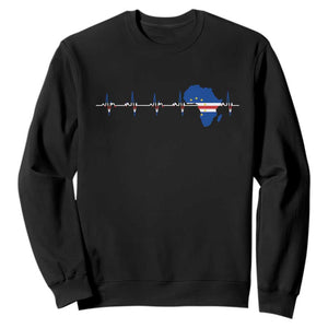 Cape Verde Flag Heartbeat Cabo Verdeans Pride Sweatshirt TS14 Black Print Your Wear