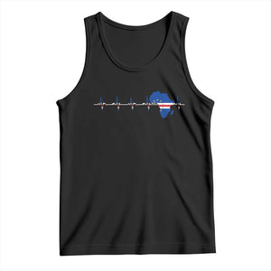 Cape Verde Flag Heartbeat Cabo Verdeans Pride Tank Top TS14 Black Print Your Wear