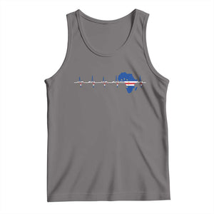 Cape Verde Flag Heartbeat Cabo Verdeans Pride Tank Top TS14 Deep Heather Print Your Wear