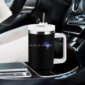 Cape Verde Flag Heartbeat Cabo Verdeans Pride Tumbler With Handle TS14 Print Your Wear