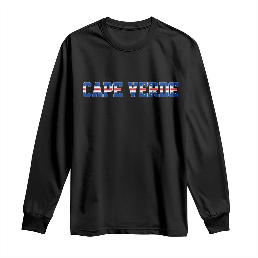 Cabo Verde Flag Cabo Verdean Pride Long Sleeve Shirt TS14 Black Print Your Wear