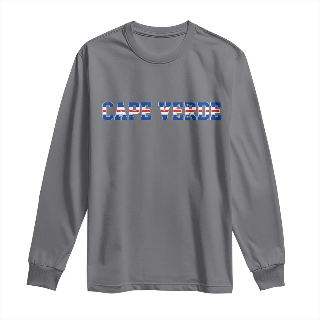 Cabo Verde Flag Cabo Verdean Pride Long Sleeve Shirt TS14 Charcoal Print Your Wear
