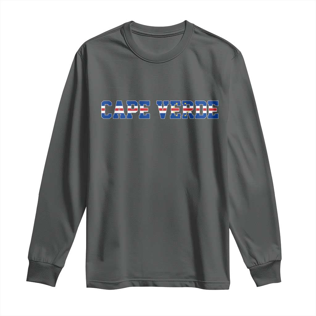 Cabo Verde Flag Cabo Verdean Pride Long Sleeve Shirt TS14 Dark Heather Print Your Wear