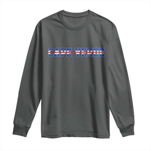 Cabo Verde Flag Cabo Verdean Pride Long Sleeve Shirt TS14 Dark Heather Print Your Wear