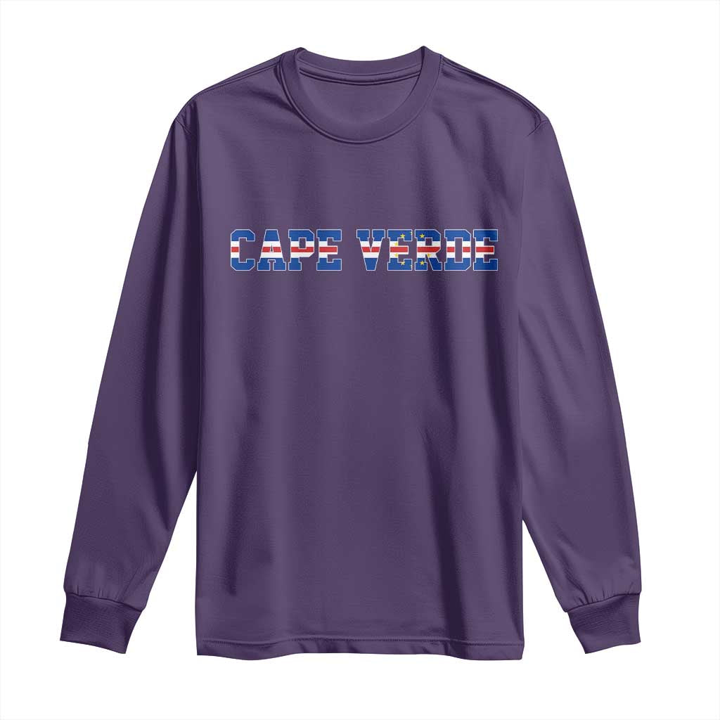Cabo Verde Flag Cabo Verdean Pride Long Sleeve Shirt TS14 Purple Print Your Wear
