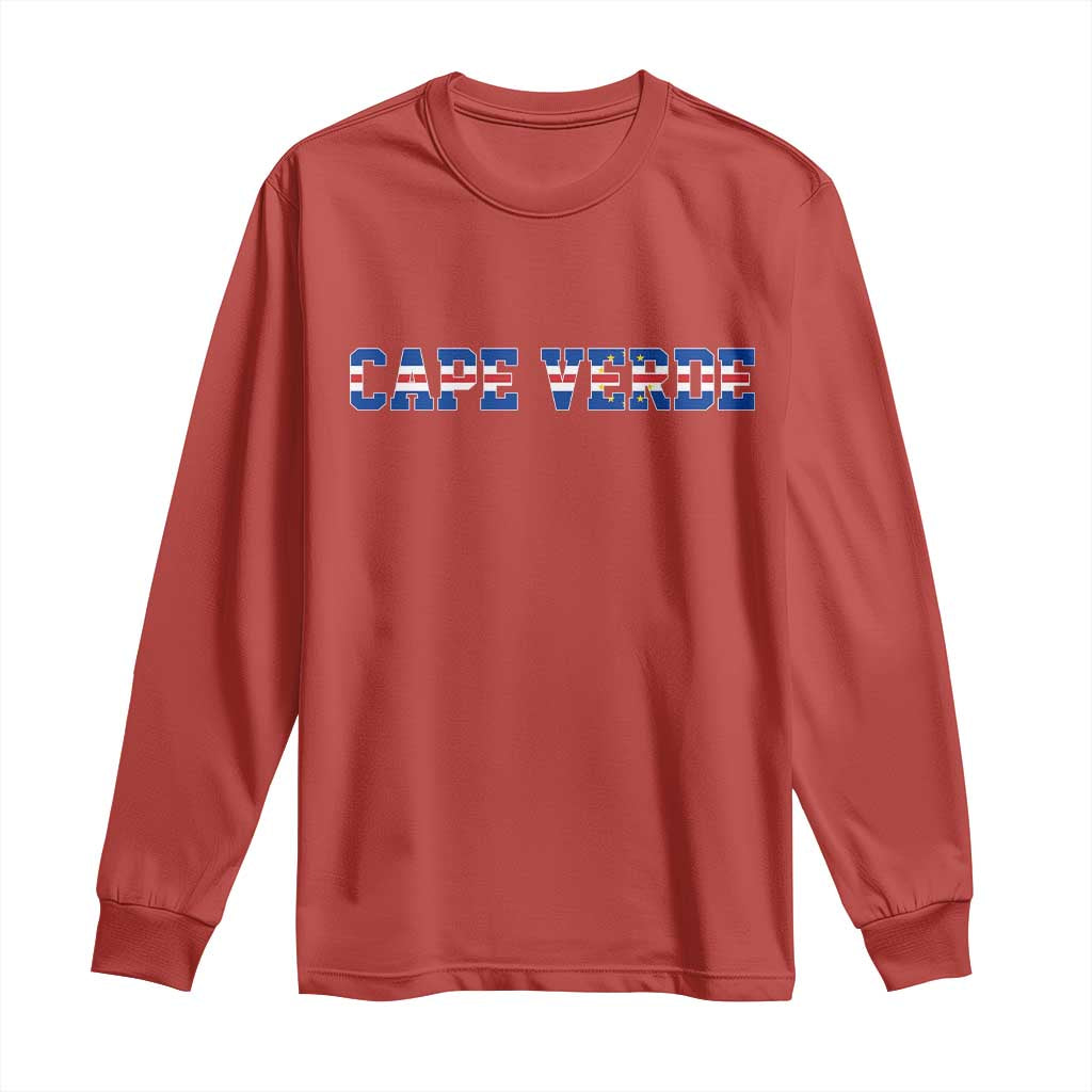 Cabo Verde Flag Cabo Verdean Pride Long Sleeve Shirt TS14 Red Print Your Wear