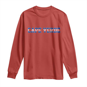 Cabo Verde Flag Cabo Verdean Pride Long Sleeve Shirt TS14 Red Print Your Wear