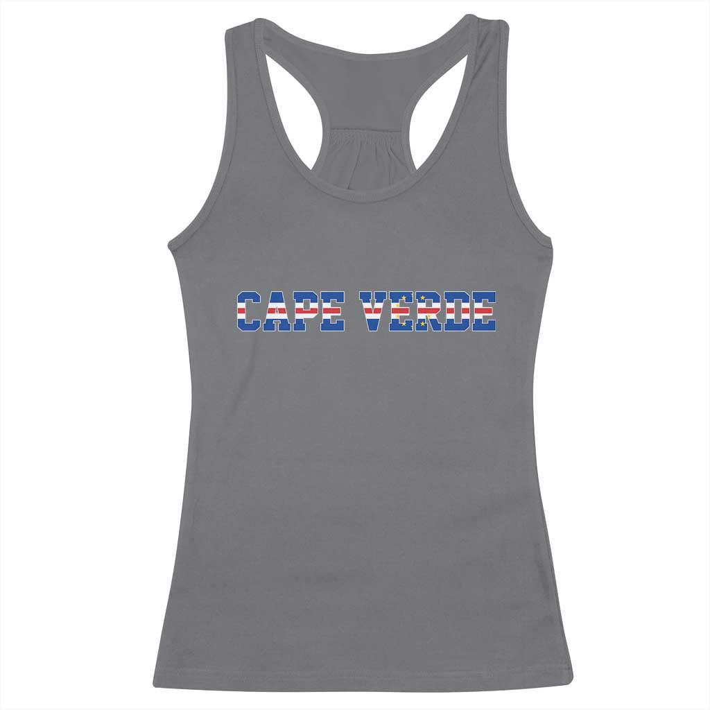 Cabo Verde Flag Cabo Verdean Pride Racerback Tank Top TS14 Charcoal Print Your Wear