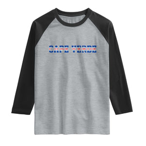 Cabo Verde Flag Cabo Verdean Pride Raglan Shirt TS14 Heather Gray Black Print Your Wear