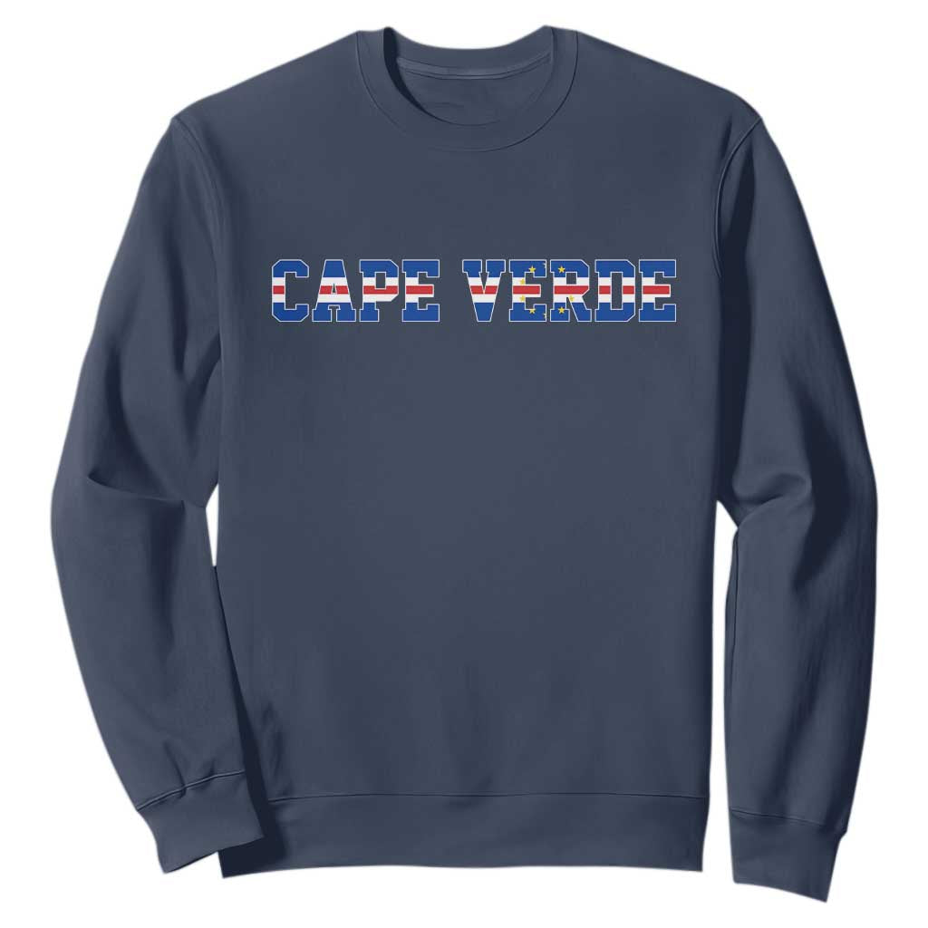 Cabo Verde Flag Cabo Verdean Pride Sweatshirt TS14 Navy Print Your Wear